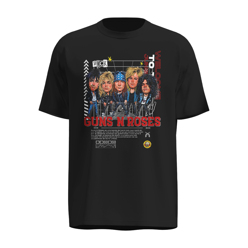 Playera Guns N’ Roses Negra Estilo Vintage – Welcome to the Jungle