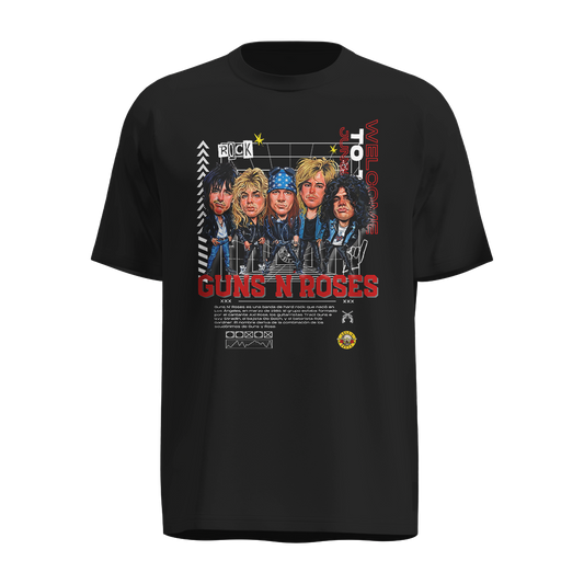 Playera Guns N’ Roses Negra Estilo Vintage – Welcome to the Jungle