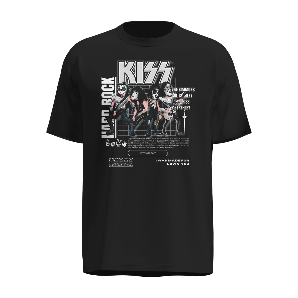 Playera KISS Negra Estilo Vintage – I Was Made for Lovin’ You