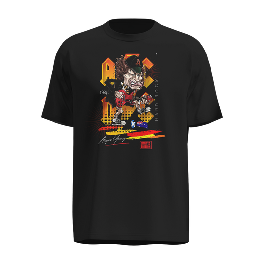 Playera Angus Young AC/DC Caricatura | Edición Limitada Rock Legend